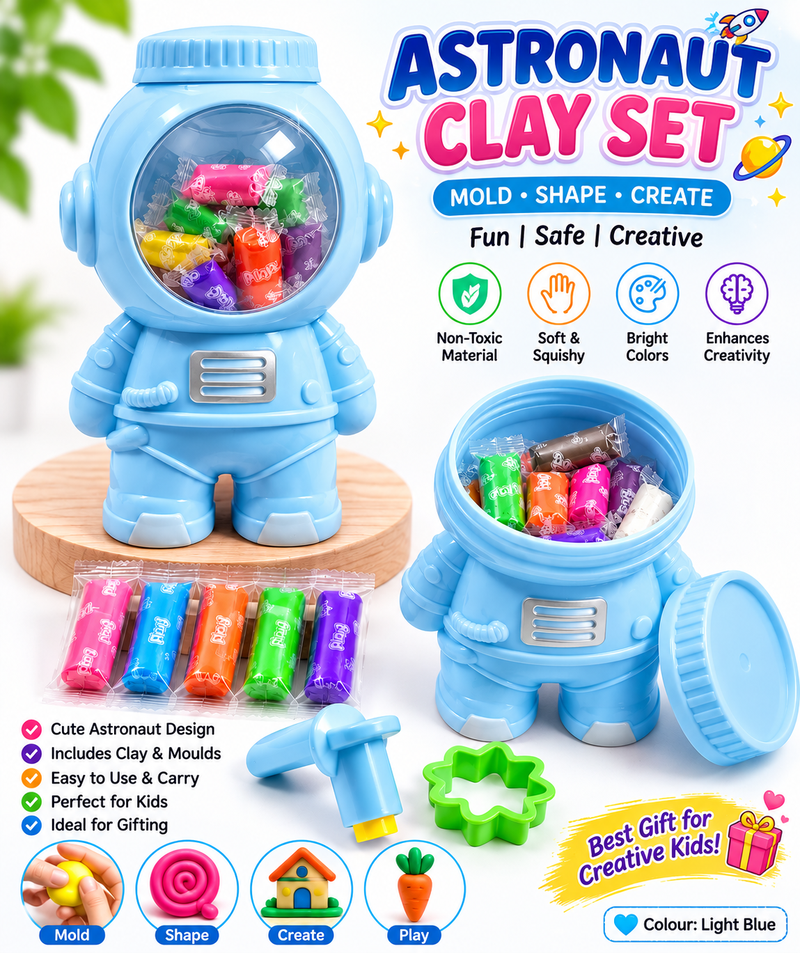 Astronaut Clay set-Light blue