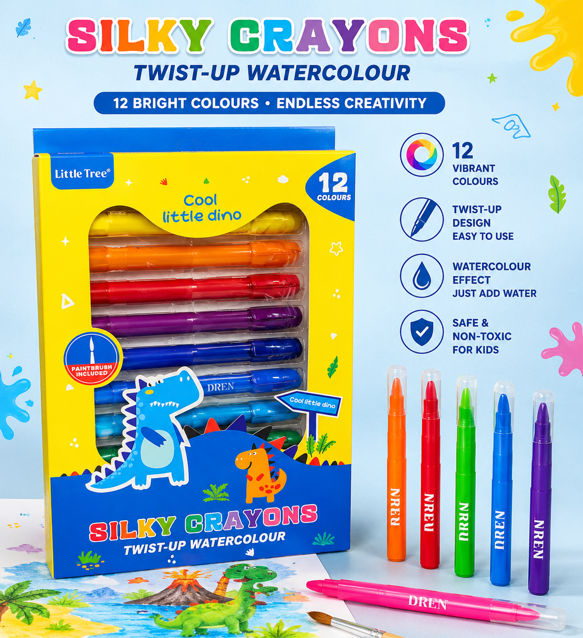 Silky Crayons-Dino