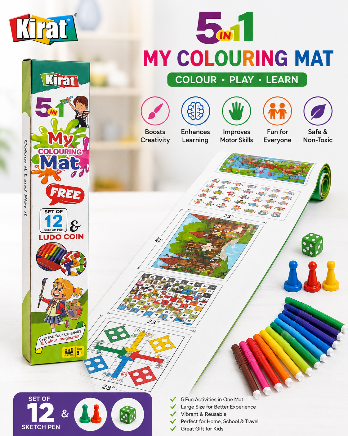 Kirat 5in1 Colouring Mat